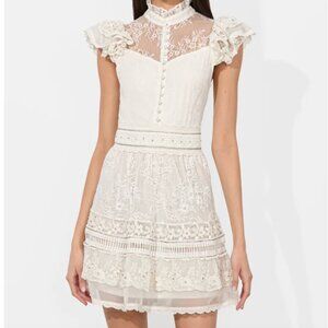 Alice + Olivia VERNITA EMBROIDERED MINI DRESS | Size 0